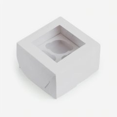 Коробка на 4 капкейка с окном белая 16х16х10 см ForG MUF 4 PRO I W W, 416102