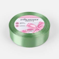 Лента для декора и упаковки Атласная Фисташковая 2,5 см 3019796
