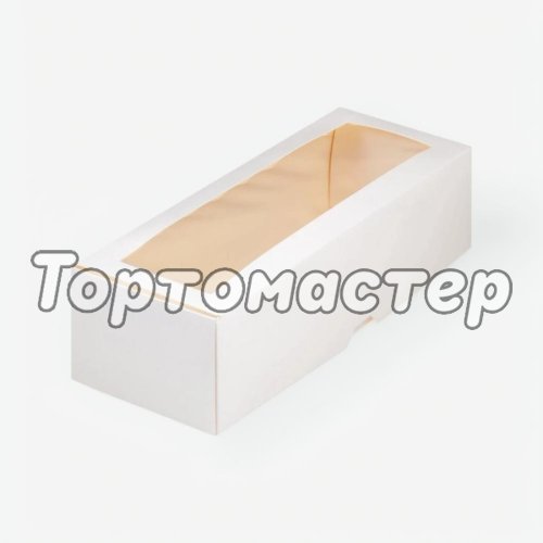 Коробка под рулет с окном белая 33х16х11 см 060670