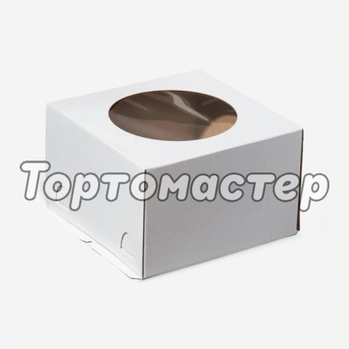 Коробка для торта с окном белая 30х30х19 см ForG STANDARD I W W 300*300*190 S 