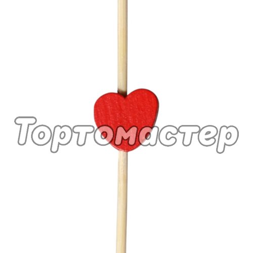 Шпажки деревянные "Сердечки" 12 см 25 шт 5201826