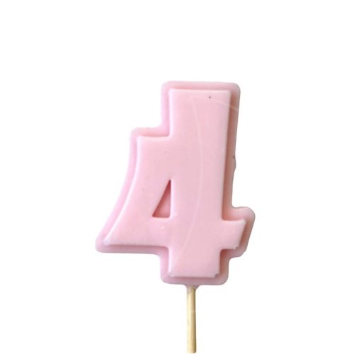 Фигурка из шоколадной глазури "Цифра розовая 4" ФГ177(розовый4)	