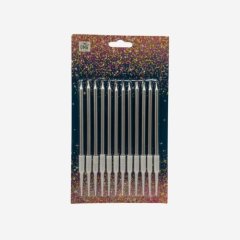 Свечи декоративные Серебро 13 см 12 шт 