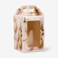 Коробка для торта/кулича с окном "Пасха" 10х10х15 см 10967602