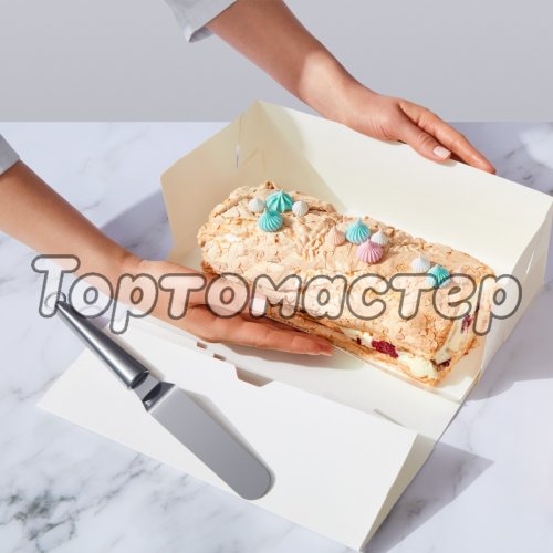 Коробка для рулета с окном белая 30х12х10 см ForG CAKE ROLL W 300*120*100