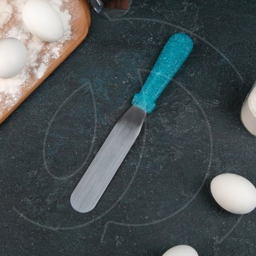 Лопатка (спатула) изогнутая с пластиковой ручкой 15 см 4708557	