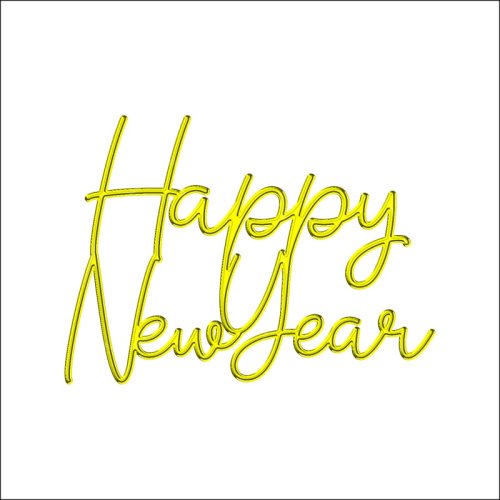 Топпер декоративный акриловый "Happy New Year" Золото 9,5х7 см ТСК218