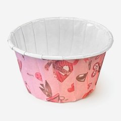 Капсула бумажная с подворотом "Любовь" D50 H40 1 шт Б-86		