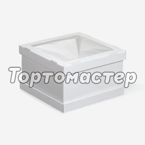 Коробка для торта с окном белая 30х30х20 см ForG STRONG I W W 300*300*200 S