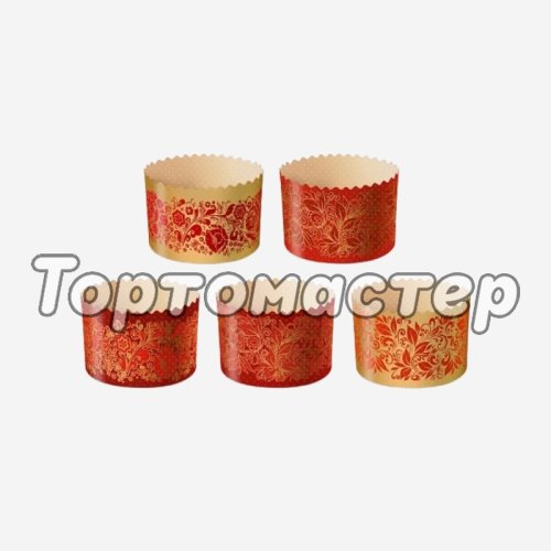 Форма для кулича "Красные узоры" D110 H85 1 шт pmK11085сKRP, 28401