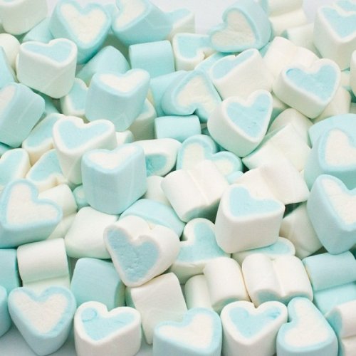 Маршмеллоу "Сердечки бело-голубые" 100 г 