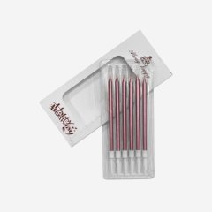 Свечи декоративные "Happy Birthday" Розовый металлик 16 см 6 шт Свеч-20	