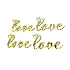 Набор топперов декоративных акриловый "Love" Золото 6х3 см 4 шт 