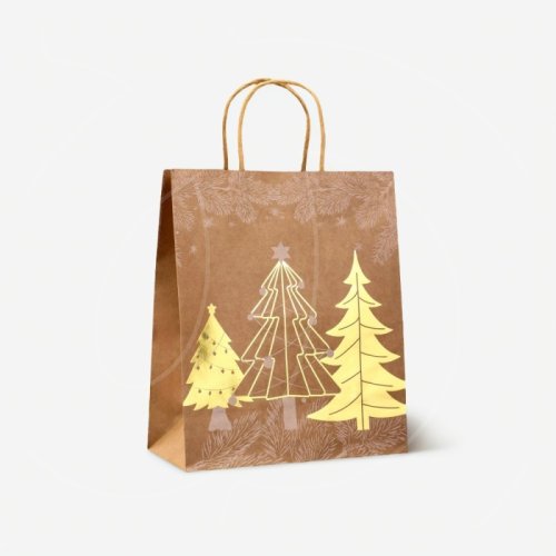 Пакет бумажный "Рождественский лес" 33х25х12 см 10574034	 